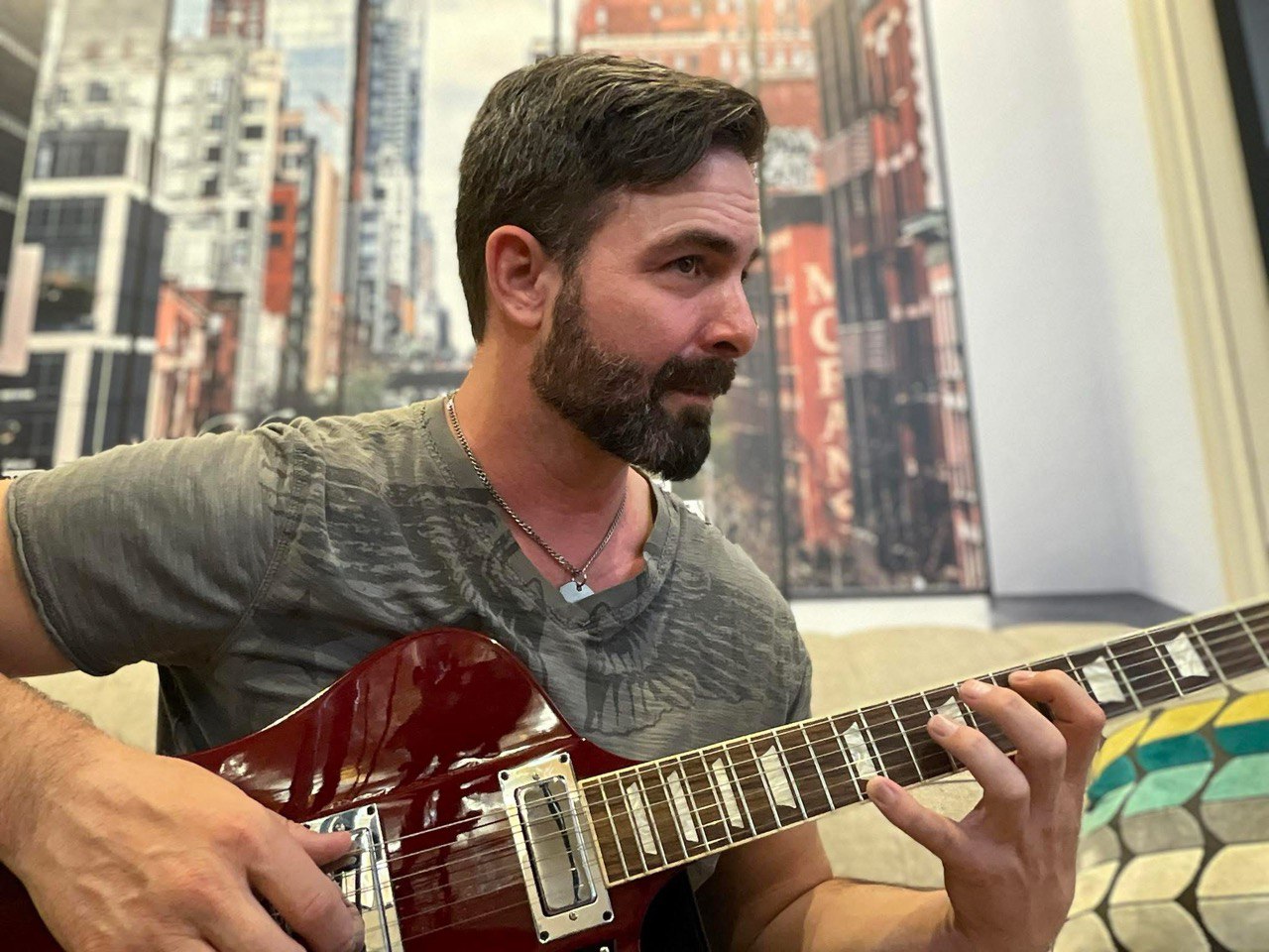 Clay Hurst playing guitar